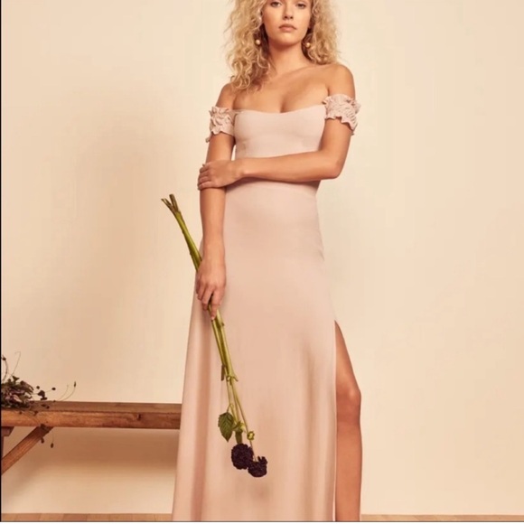 NWT Reformation Gimlet Dress Champagne 4 - Picture 2 of 13